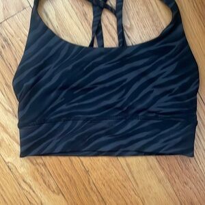 Lululemon Energy Long line Black Zebra Print Sports Bra